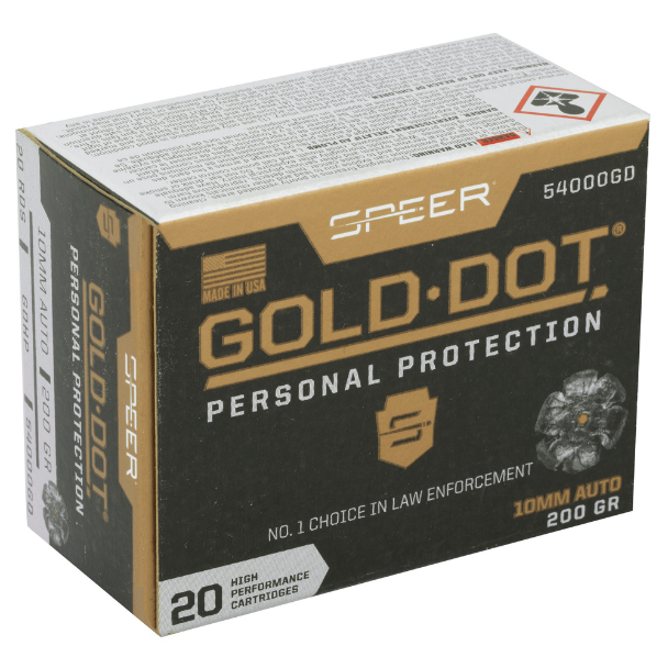 Speer Gold Dot 10MM 200 Grain Hollow Point 20 Round Box — Trusted Personal Protection Ammo (54000GD) - Image 2