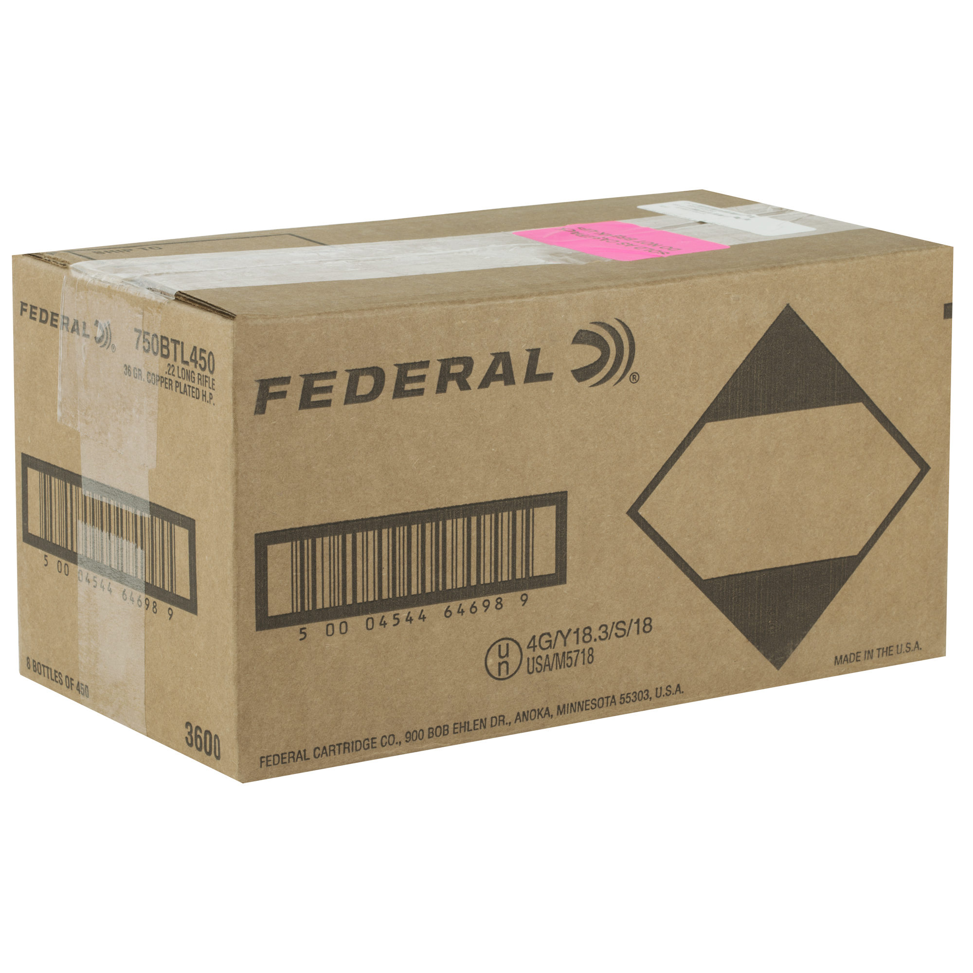 Federal 22 LR 36gr Cphp Byob Btl 8x 450ct