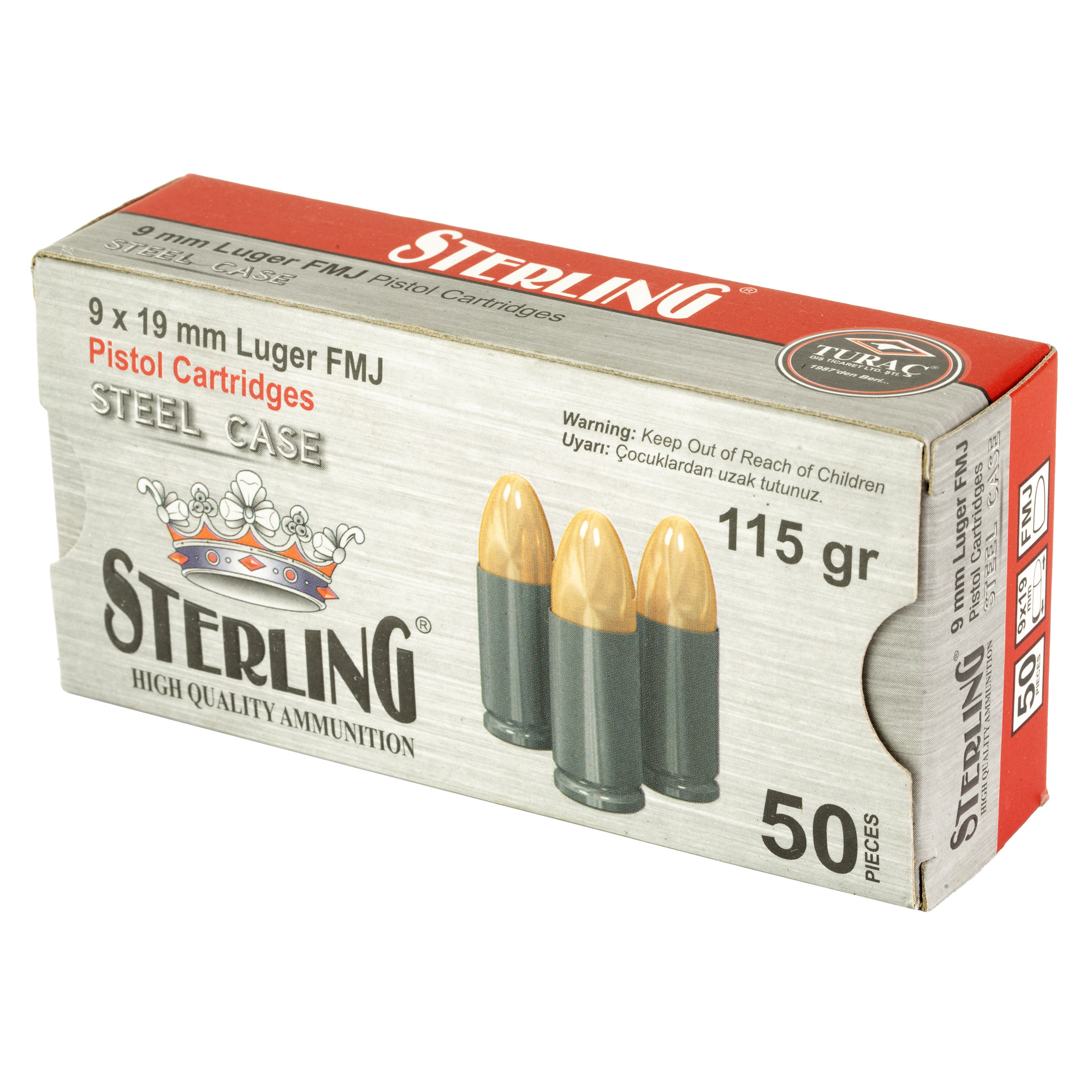 Sterling 9mm 115gr FMJ Steel - Image 4