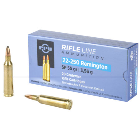 PPU 22-250Remington Sp 55gr