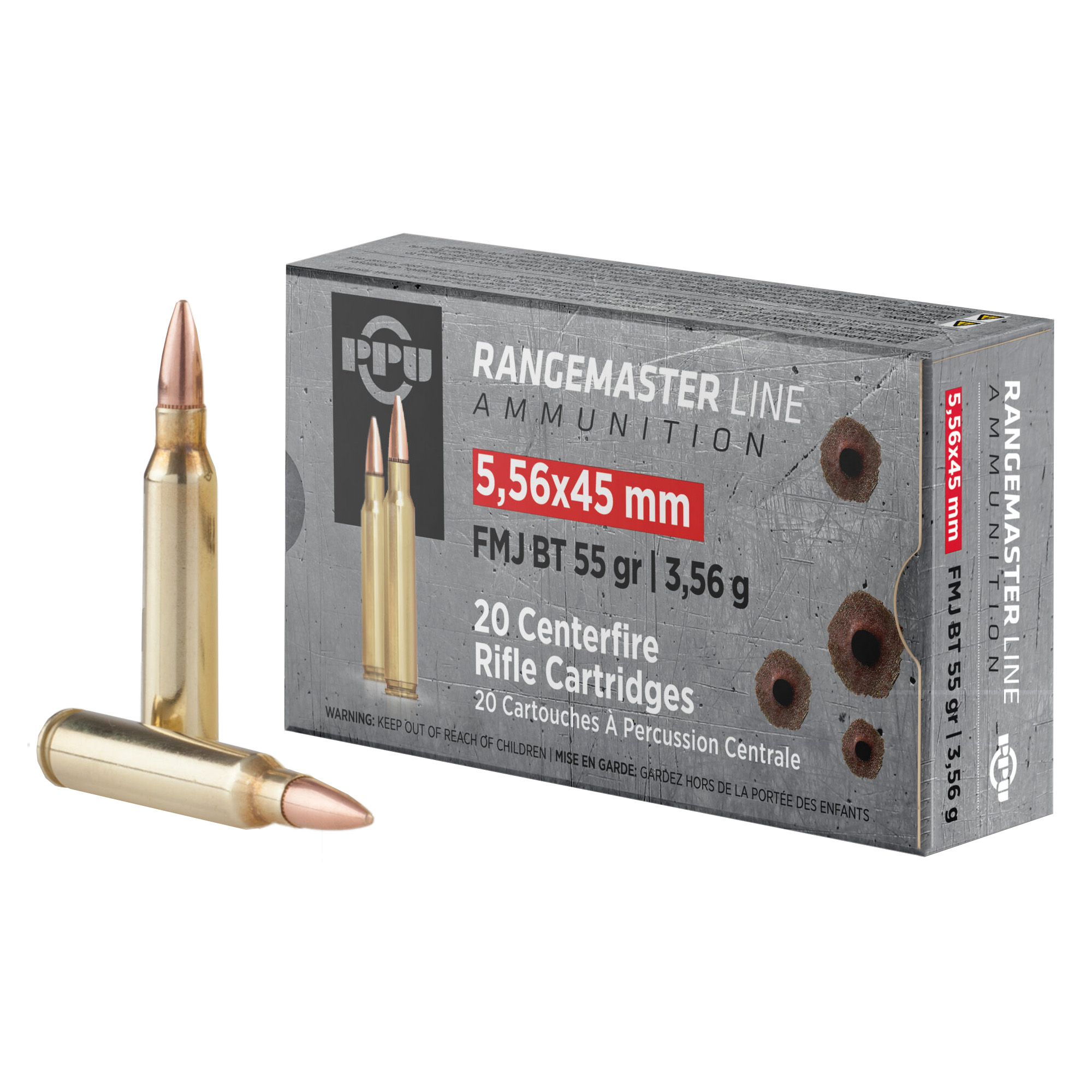 PPU 5.56 NATO 55gr Rm FMJ