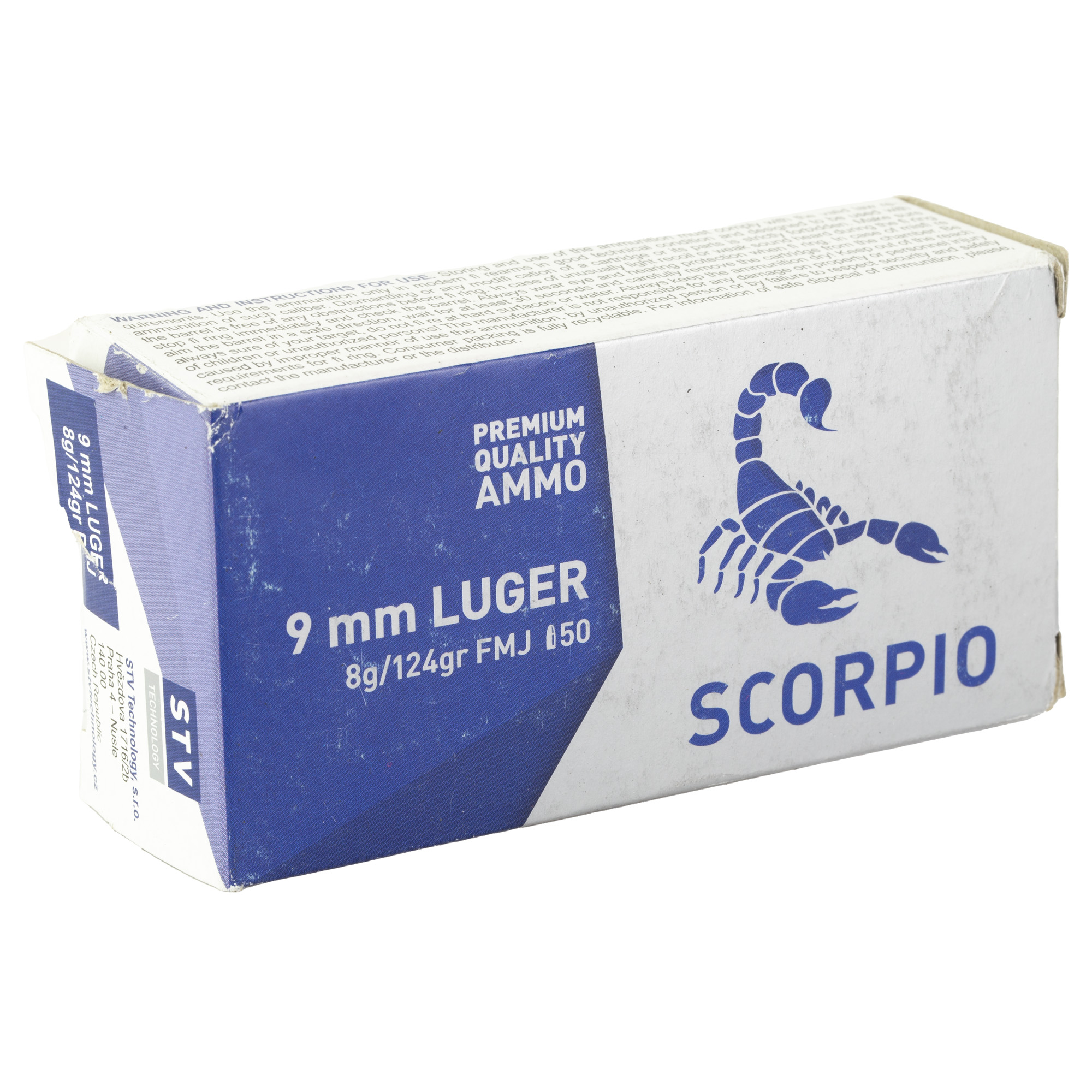 Scorpio Ammo 9mm 124gr FMJ - Image 2